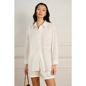 La Maregold The Bianca Shirt - XS/S White Daffodil Embroidery